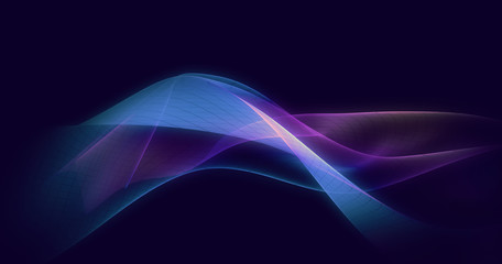 Poster - Abstract distorted mesh in wave like shape.  Background or wallpaper design. 3D rendering