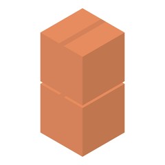 Poster - Carton parcel box icon. Isometric of carton parcel box vector icon for web design isolated on white background