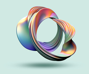 Poster - Colorful swirl on a green background. 3D render / rendering