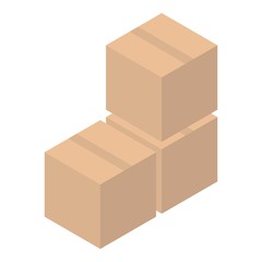 Poster - Parcel stack icon. Isometric of parcel stack vector icon for web design isolated on white background