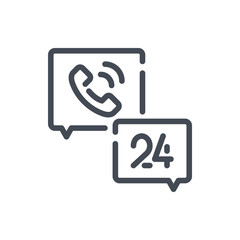 Poster - Call center support line icon. Request a call back vector outline sign.