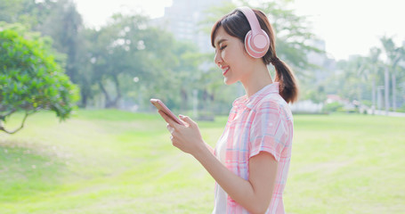 Poster - young asian woman use phone