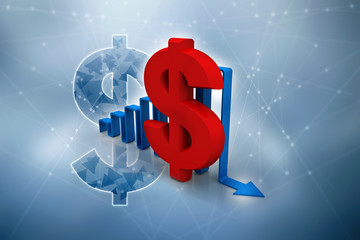 Poster - 3d rendering Stock market online business concept