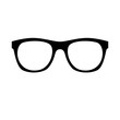 © MinimoleStudio - Vector illustration of an isolated pair of simple black large geek glasses.
