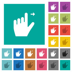 Wall Mural - Left handed move right gesture square flat multi colored icons