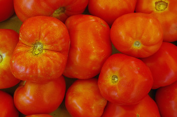 Wall Mural - Large ripe tomatoes seen from above