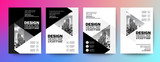 Fototapeta  - black and white design template for poster flyer brochure cover. Graphic design layout with triangle graphic elements and space for photo background