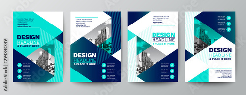 Cuadros en Lienzo modern blue and green design template for poster flyer brochure cover