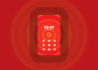 Wall Mural - Phone Pattern Lock Set on Smartphone with Security User Interface User Experience UI Vector Illustration