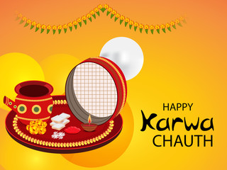 Wall Mural - Happy Karwa Chauth