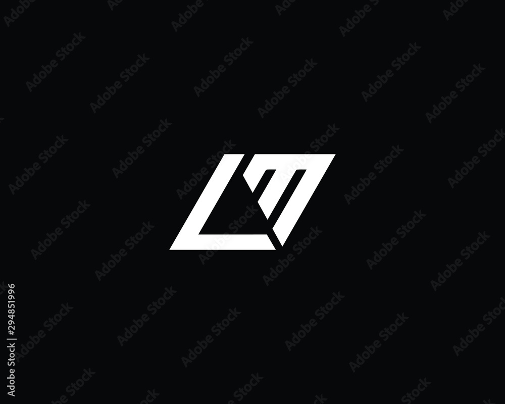 Trendy and Minimalist Letter LM Logo Design in Black and White Color ...