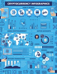Aufkleber - bitcoin and mining, cryptocurrency infographics