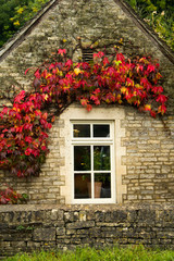 English country house in autum colours