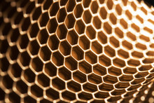 Abstract Hexagon Background. Hexagons Industrial Background. Golden Bee Honeycombs.