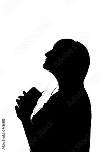 Silhueta Mulher Ouvindo Musica No Celular Buy This Stock Illustration And Explore Similar Illustrations At Adobe Stock Adobe Stock