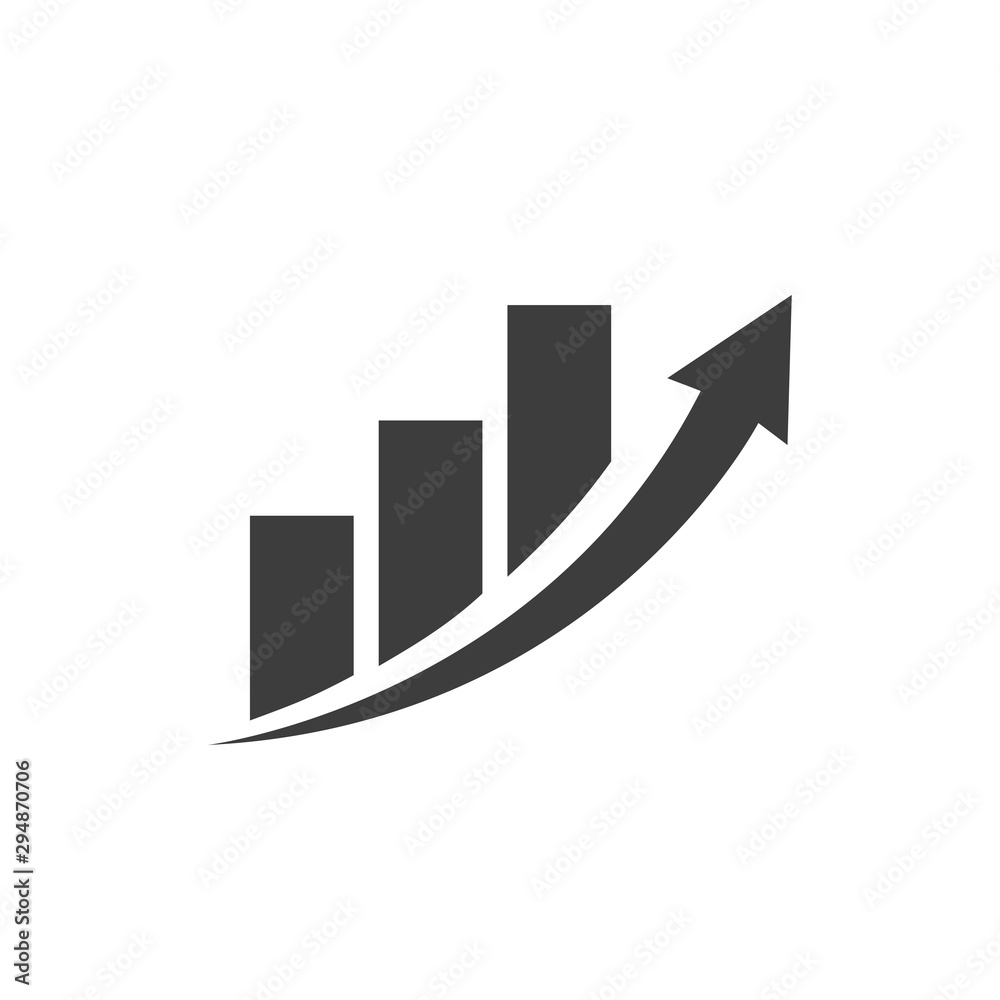business chart with arrow - obrazy, fototapety, plakaty 
