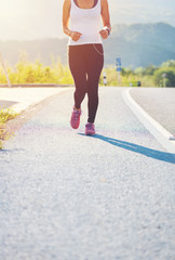 Wall Mural - Young fitness sport woman running