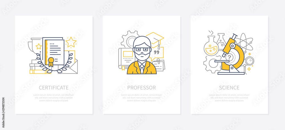 Online education - line design style icons set Stock Vector | Adobe Stock