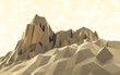 yellow low poly mountain landscape 3d render illustration