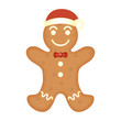 © Gstudio - merry christmas sweet ginger cookie with santa hat