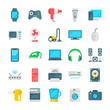 Home appliances and electronics. Flat icons set