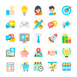Marketing and Social Network. Flat icons set