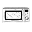 Microwave oven isolated on white background. Vector illustration