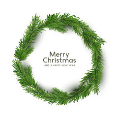 Wall Mural - natural pine christmas wreath