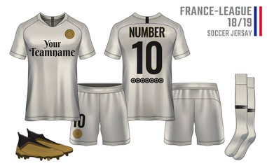 t-shirt sport design template, Soccer jersey mockup for football club. uniform front and back view.