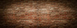 canvas print picture - Old wall background with stained aged bricks