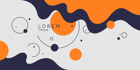 Poster - trendy abstract background. composition of amorphous forms and circles.