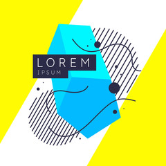 Poster - Geometric poster with different shapes. Modern abstract background.