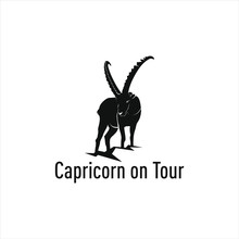 Capricorn Logo Tourism Design Stock , Vector Image And Zodiac Design