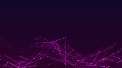 Abstract background motion transformation of empty copy space with plexus pattern of future innovation technology digital business concept with line network for decentralize communication connection