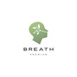 human head breath leaf nature natural air logo vector icon illustration