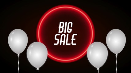 Sticker - black friday deals label with balloons helium floating