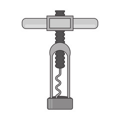 Sticker - corkscrew utensil icon, flat design