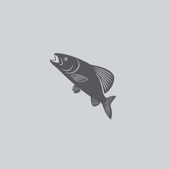 Wall Mural - Shown logo fish grayling