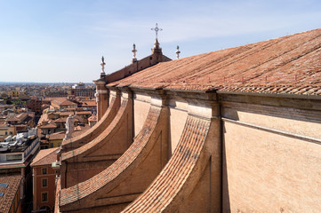 The roofs of the Cathedral of San Pietro in Bologna