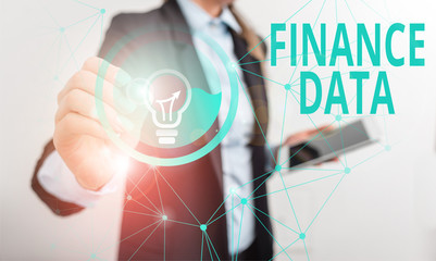 Poster - conceptual hand writing showing finance data. concept meaning formal records of the financial activi