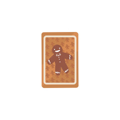 Poster - christmas card with gingerbread man