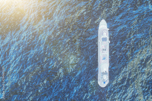 Concept art of cruise ship model, render 3D