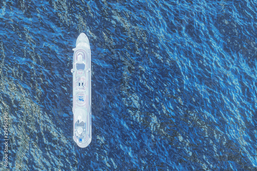 Concept art of cruise ship model, render 3D