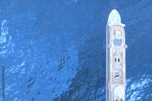 Concept art of cruise ship model, render 3D