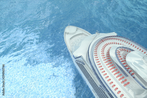 Concept art of cruise ship model, render 3D
