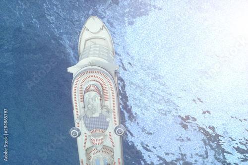 Concept art of cruise ship model, render 3D