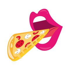 Poster - mouth and pizza design