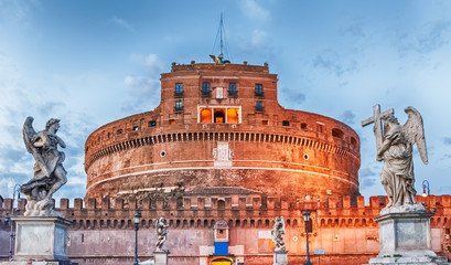 Fototapete - View of Castel Sant'Angelo fortress in Rome, Italy