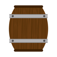 Canvas Print - wooden barrel iconimage, flat design