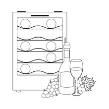 Wine Cooler Fridge Icon Image